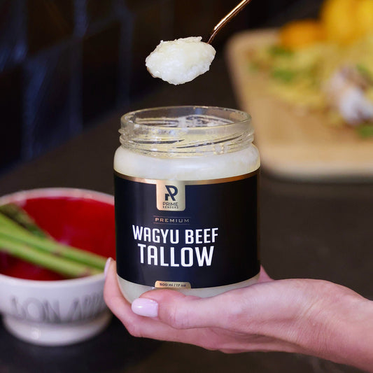 spoonful of wagyu beef tallow in the kitchen