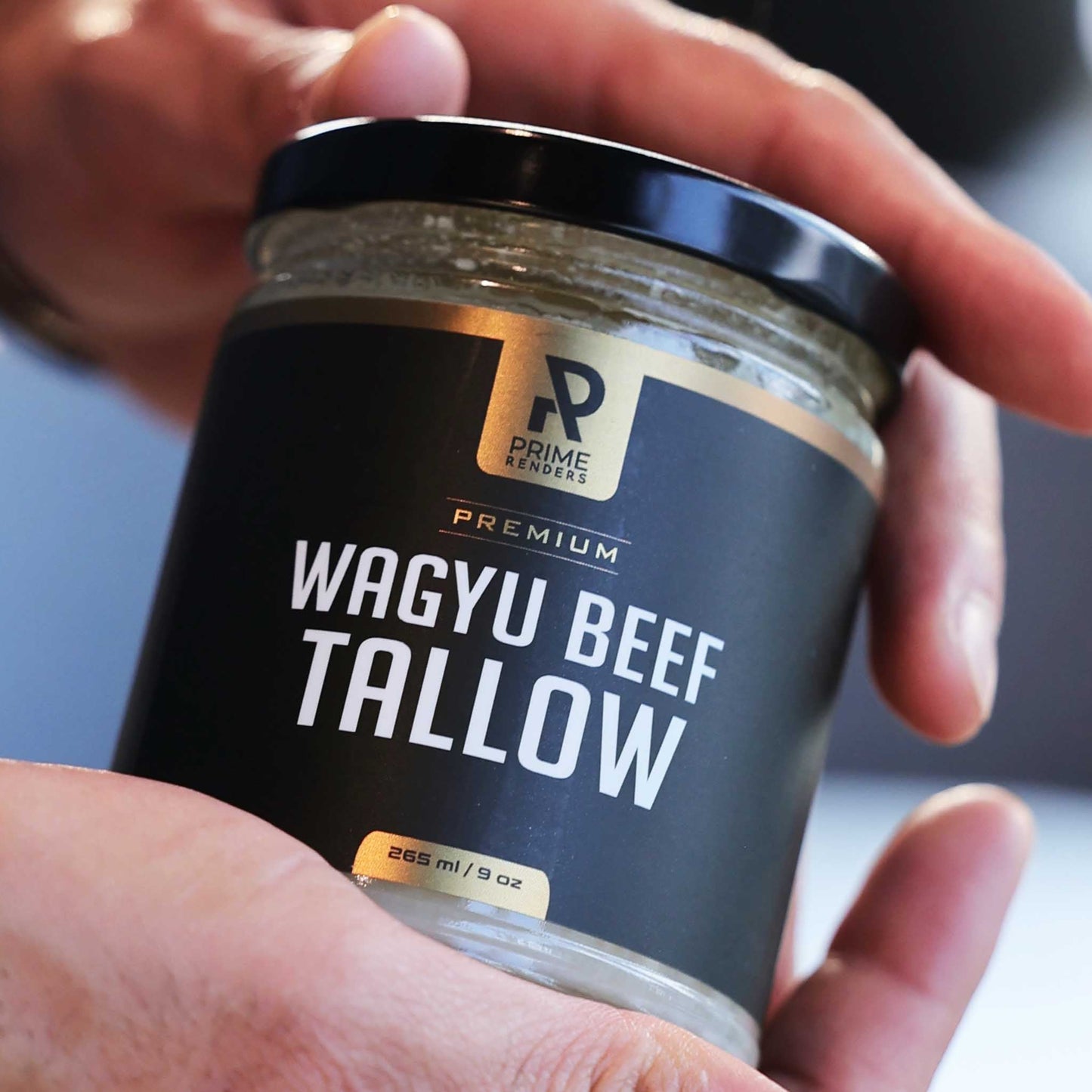 Holding prime renders wagyu beef tallow cooking fat jar 